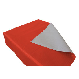 Pre-Cut Paper Tablecloth Red 40g 1,2x1,2m (300 Units)  