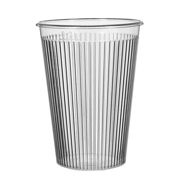 Plastic Cup PS "Ribbed" Clear 200 ml (1.000 Units) Plastic Cup PS "Ribbed" Clear 200 ml (1.000 Units)