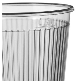 Plastic Cup PS "Ribbed" Clear 200 ml (1.000 Units)