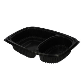 Plastic Container PP Rectangular Shape 2C 1250ml 25,5x18,9x4,5cm (320 Units)