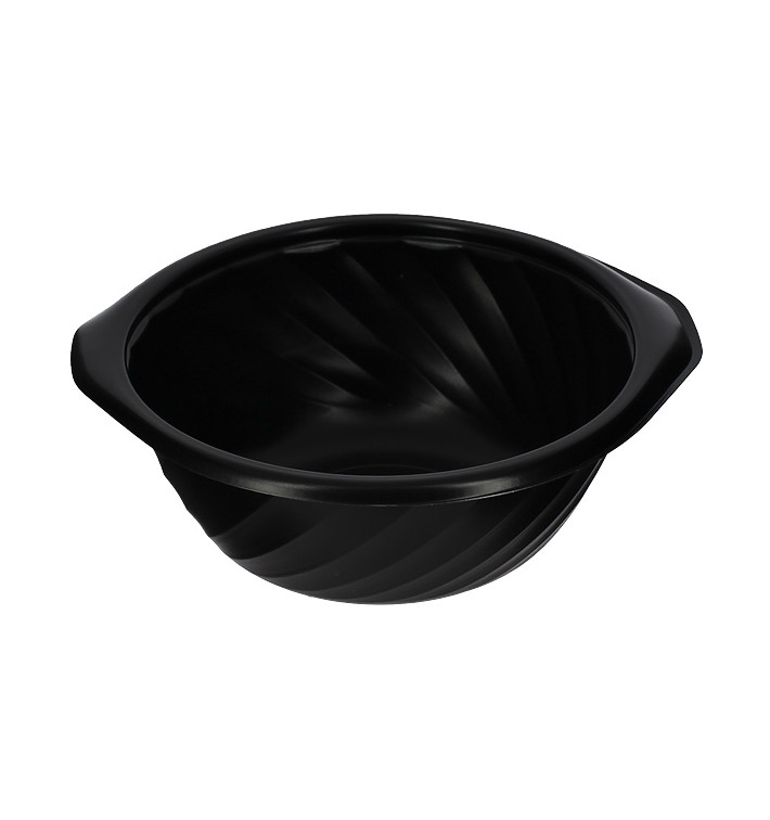 Plastic Deli Container PP Round Shape Black 550ml Ø14,9cm (600 Units) Plastic Deli Container PP Round Shape Black 550ml Ø14,9cm (600 Units)