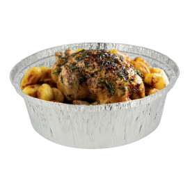 Foil Pan for Roast Chicken Round Shape 1900ml (125 Units) 