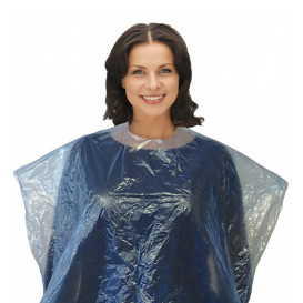 Disposable Plastic Dye Cape PE Blue 83x110cm (1000 Units)