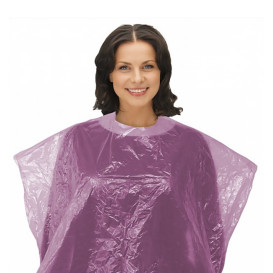 Disposable Plastic Dye Cape PE Pink 83x110cm (1000 Units)