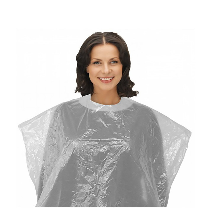 Disposable Plastic Dye Cape PE White 83x110cm (1.000 Units)