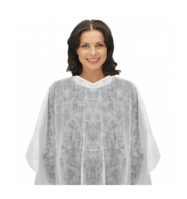 Disposable Plastic Cut Cape "TST" PP "SMS" White (10 Units) Disposable Plastic Cut Cape "TST" PP "SMS" White (10 Units)