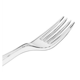 Reusable Plastic PS Fork Transparent 18cm (20 Units)