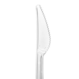 Reusable Plastic PS Knife Transparent 18cm (480 Units)