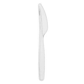 Reusable Plastic PS Knife Transparent 18cm (20 Units)