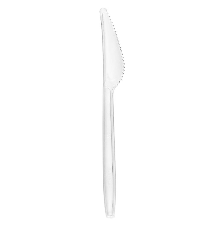 Reusable Plastic PS Knife Transparent 18cm (20 Units)