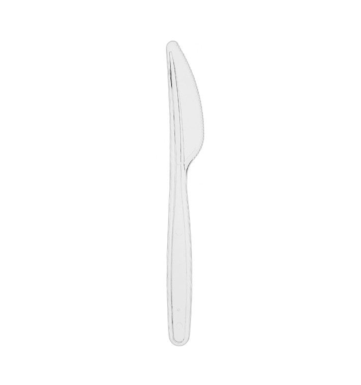 Reusable Plastic PS Knife Transparent 18cm (50 Units) Reusable Plastic PS Knife Transparent 18cm (50 Units)