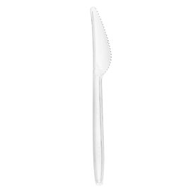 Reusable Plastic PS Knife Transparent 18cm (1.000 Units)