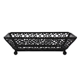 Basket Food Containers Steel Rectangular Shape Black 21x14x6,5cm (1 Unit) 