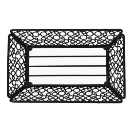 Basket Food Containers Steel Rectangular Shape Black 21x14x6,5cm (1 Unit) 