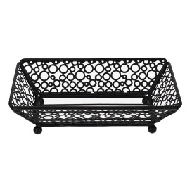 Basket Food Containers Steel Rectangular Shape Black 21x14x6,5cm (6 Units)