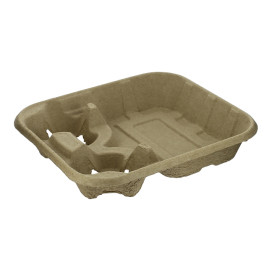 Paper Cup Carrier with 2 Holes and Food Tray (250 Units)