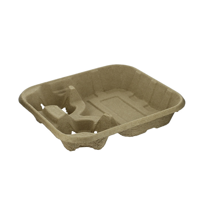 Paper Cup Carrier with 2 Holes and Food Tray (250 Units) Paper Cup Carrier with 2 Holes and Food Tray (250 Units)