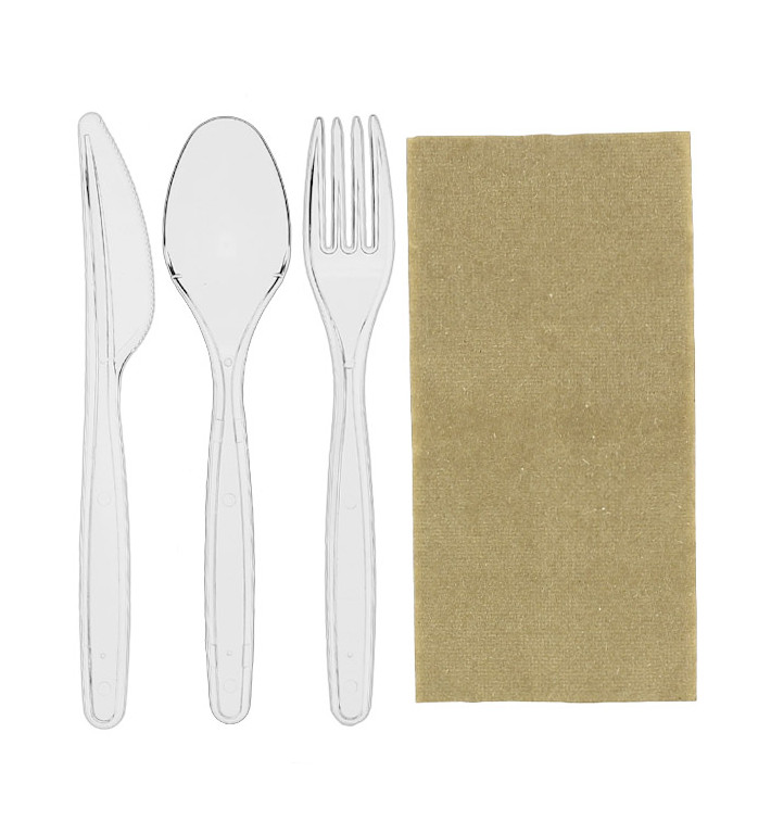 Cutlery Set Reusable PS 3 Pieces + Napkin (25 Units) Cutlery Set Reusable PS 3 Pieces + Napkin (25 Units)