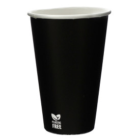 Plastic-Free Paper Cup 12 Oz/360ml Black Ø8,0cm (50 Units)