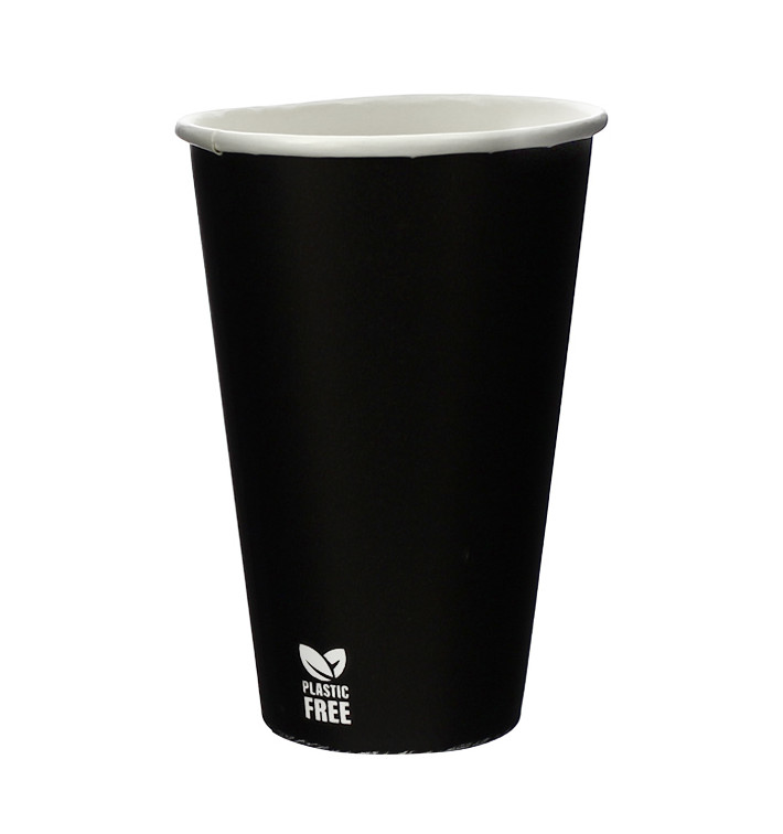 Plastic-Free Paper Cup 12 Oz/360ml Black Ø8,0cm (1.000 Units) Plastic-Free Paper Cup 12 Oz/360ml Black Ø8,0cm (1.000 Units)