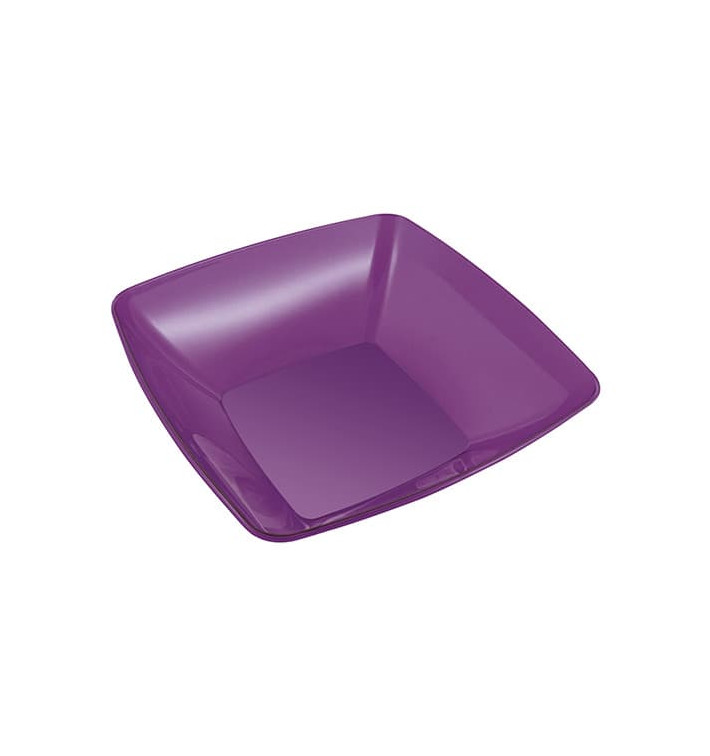 Plastic Bowl PS Crystal Hard Eggplant 480ml 14x14cm 