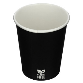 Plastic-Free Paper Cup 7 Oz/210ml Black Ø7,0cm (1.000 Units)