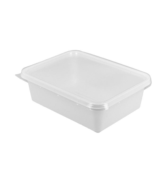 Plastic Container with Lid 15,7x11,2x5,1cm 500ml (100 Units) Plastic Container with Lid 15,7x11,2x5,1cm 500ml (100 Units)