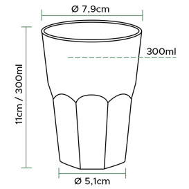 Plastic Cup PS Crystal "Deco" Clear 300 ml (450 Units)