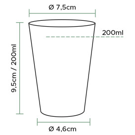 Plastic Cup PS Injection Moulding "Rombos" 200 ml (1000 Units)