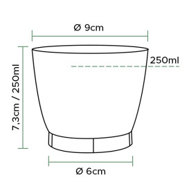 Plastic Cup PS Injection Moulding "Cool Cup PS" 250 ml (25 Units) 