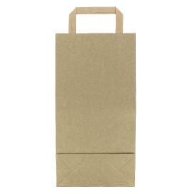 Paper Bottle Bag with Handles Kraft 19+8x37cm (50 Units) 