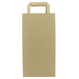 Paper Bottle Bag with Handles Kraft 19+8x37cm (50 Units) 