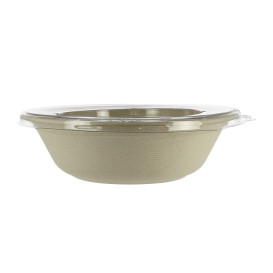 Sugarcane Bowl with Lid 1000ml Ø21x6cm (90 Units)