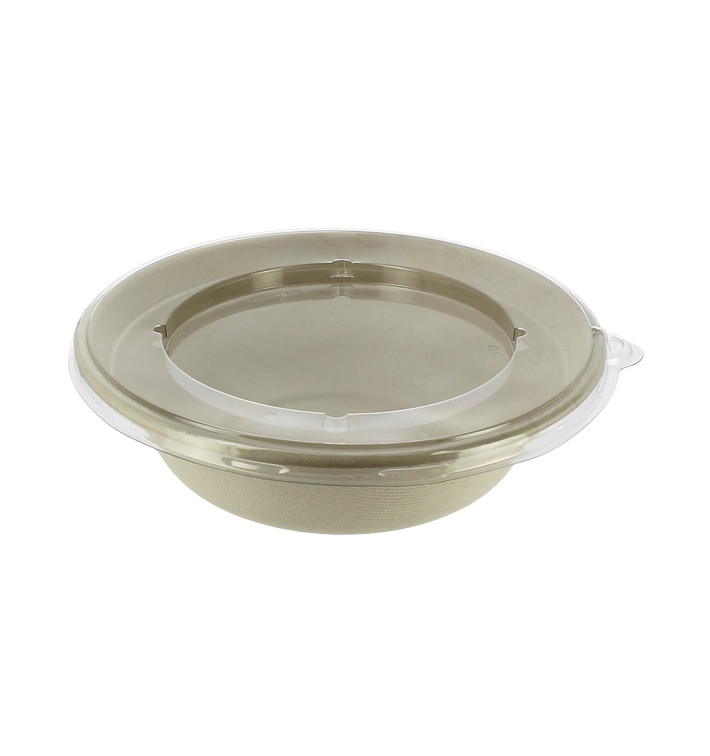 Sugarcane Bowl with Lid 1000ml Ø21x6cm (90 Units)