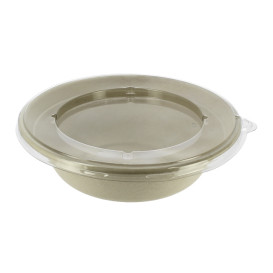 Sugarcane Bowl with Lid 1000ml Ø21x6cm (15 Units)