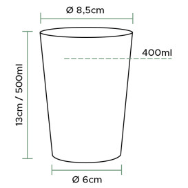 Plastic Cup PS Injection Moulding Clear 500ml (50 Units)