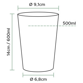 Plastic Cup PS Injection Moulding Clear 600ml (30 Units)