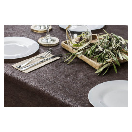 Non-Woven PLUS Tablecloth Brown 120x120cm (100 Units) 