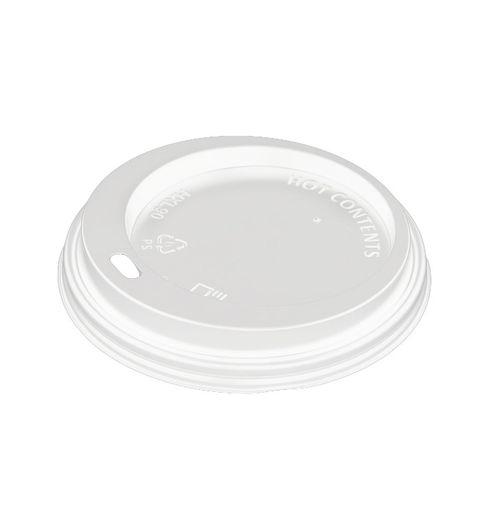Lid for Paper Cup Hole White 12, 16 and 22 Oz Ø9,0cm (100 Units) Lid for Paper Cup Hole White 12, 16 and 22 Oz Ø9,0cm (100 Units)