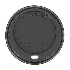 Lid for Paper Cup Hole Black Carton 8, 9, 12 Oz Ø8,0cm (100 Units) 