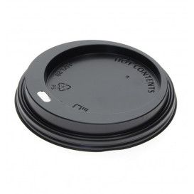 Lid for Paper Cup Hole Black Carton 8, 9, 12 Oz Ø8,0cm (100 Units)