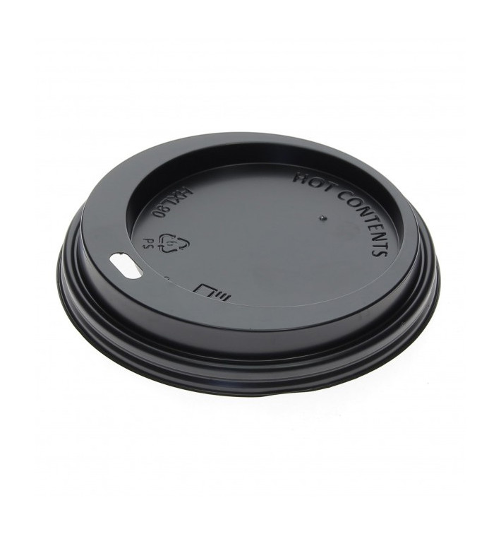 Lid for Paper Cup Hole Black Carton 8, 9, 12 Oz Ø8,0cm (100 Units) Lid for Paper Cup Hole Black Carton 8, 9, 12 Oz Ø8,0cm (100 Units)