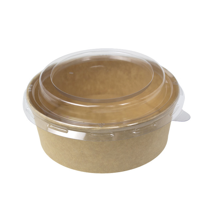 Paper Kraft-Kraft Soup Bowl with PP Lid 550ml (250 Units) Paper Kraft-Kraft Soup Bowl with PP Lid 550ml (250 Units)