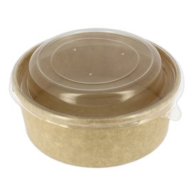 Paper Kraft-Kraft Soup Bowl with PP Lid 550ml (50 Units)