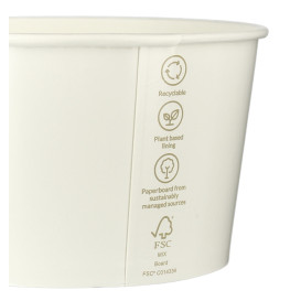 Renewable Paper Salad Bowl White 635ml Ø12,5cm (45 Units)