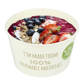 Renewable Paper Salad Bowl White 635ml Ø12,5cm (45 Units)