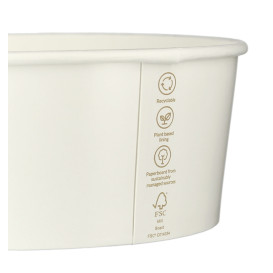 Renewable Paper Salad Bowl White 775ml Ø15cm (360 Units)