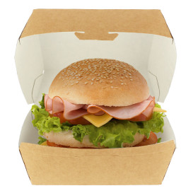 Paper Burger Box Kraft XXL 14,5x14,5x8cm (400 Units)