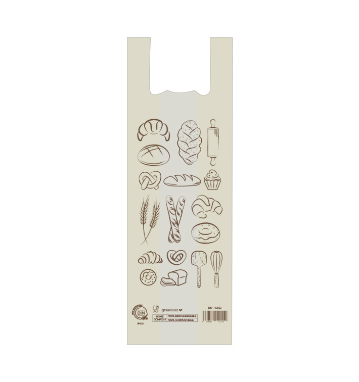 Bread T-shirt Bag Home Compost “Bakery” 30x60cm (100 Units) Bread T-shirt Bag Home Compost “Bakery” 30x60cm (100 Units)