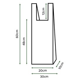 Bread T-shirt bag Translucent 30x60cm 14µm (100 Units) 